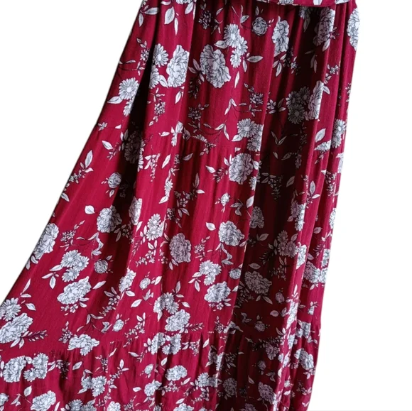 M🌺Floral Collared Button Up Maxi Dress Fushia/Magenta&White - Picture 5 of 8